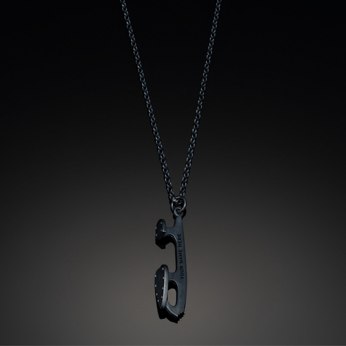 Personalised Oxidised Silver Ice Skating Necklace | Ice Skating Jewellery