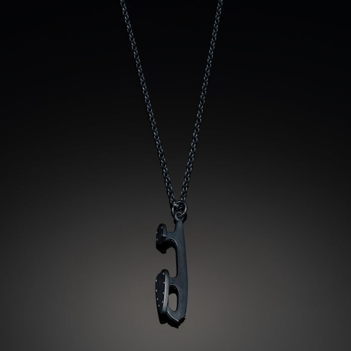 Oxidised Silver Ice Skating Necklace | Ice Skating Jewellery