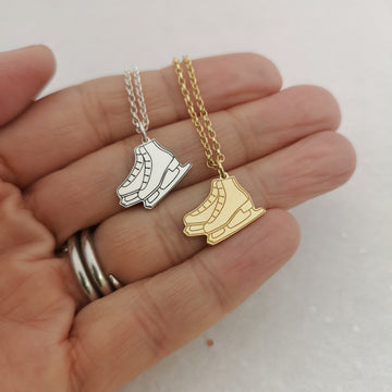 Silver Ice Skating Boots Necklace | Ice Skating Jewellery