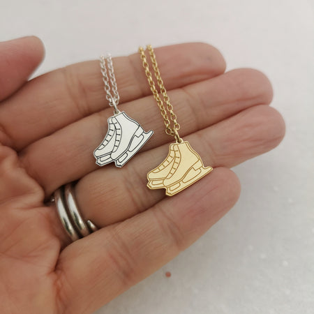 Silver Ice Skating Boots Necklace | Ice Skating Jewellery