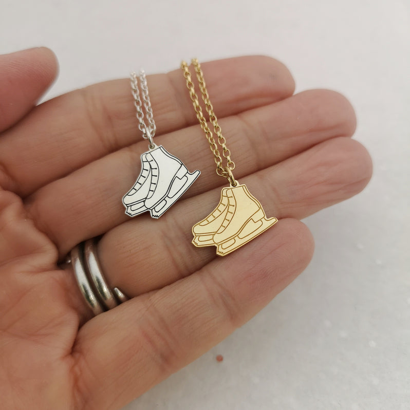 Silver Ice Skating Boots Necklace | Ice Skating Jewellery