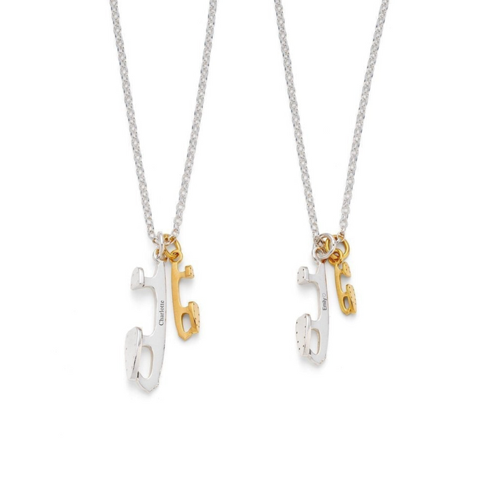 Personalised Double Ice Skating Necklace