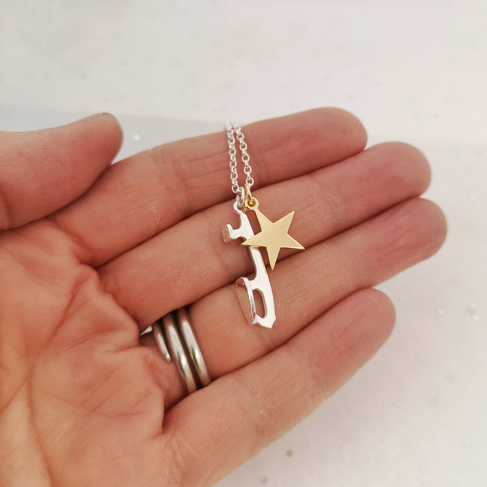 'Shine Bright' Silver Ice Skating Necklace | Ice Skating Jewellery