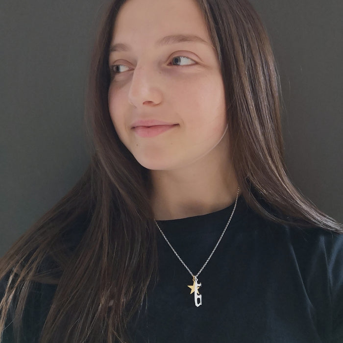 'Shine Bright' Silver Ice Skating Necklace | Ice Skating Jewellery