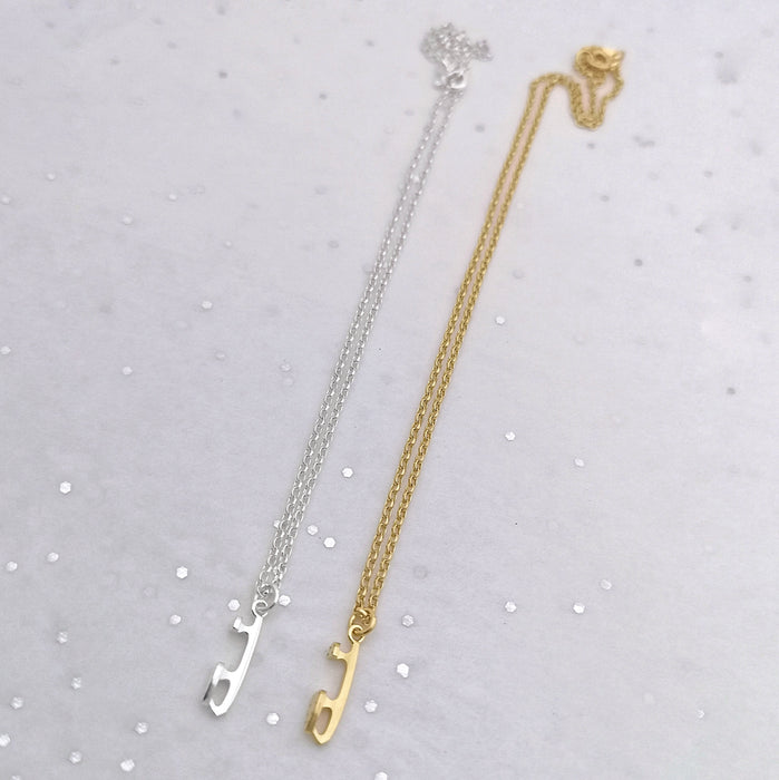 MINI Gold Ice Skating Necklace | Ice Skating Jewellery