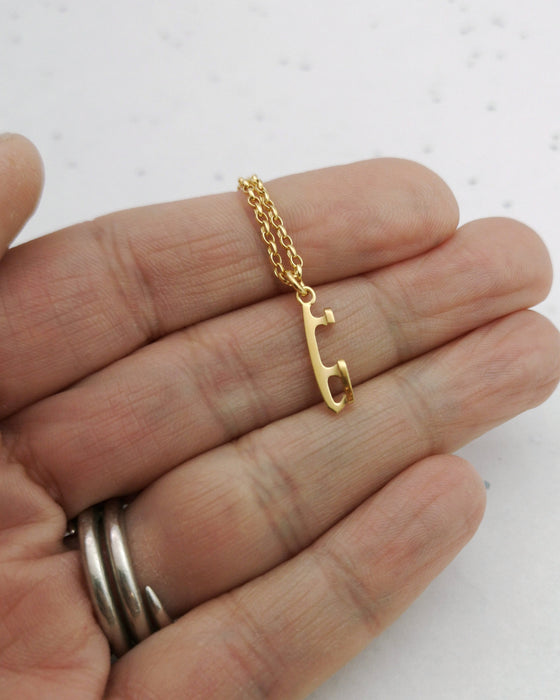 MINI Gold Ice Skating Necklace | Ice Skating Jewellery