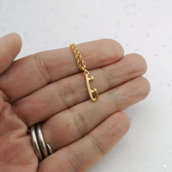 MINI Gold Ice Skating Necklace | Ice Skating Jewellery