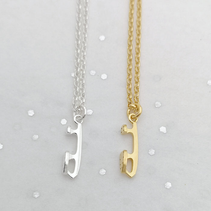 MINI Silver Ice Skating Necklace | Ice Skating Jewellery