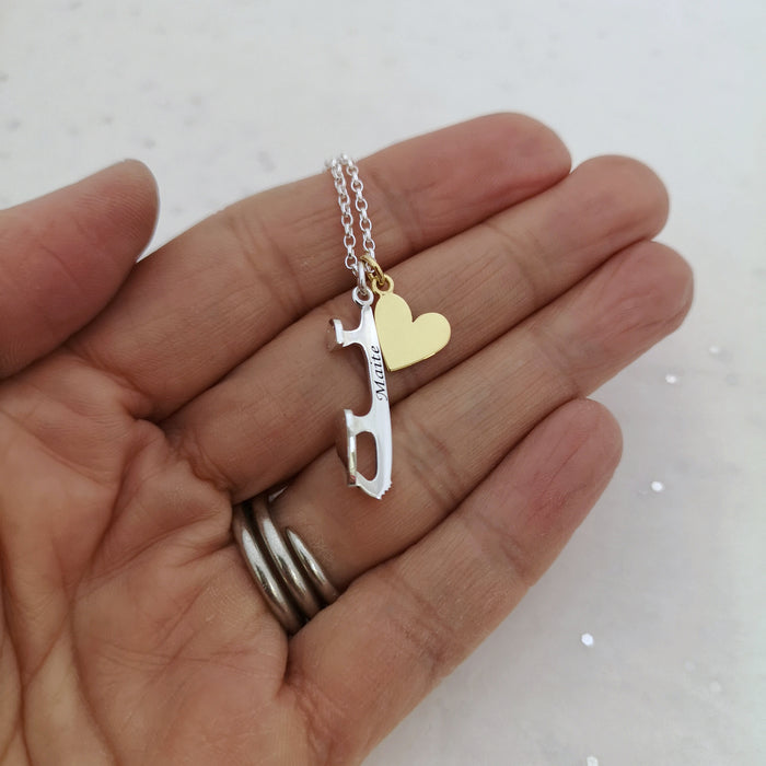 Personalised 'Love and Devotion' Ice Skating Necklace
