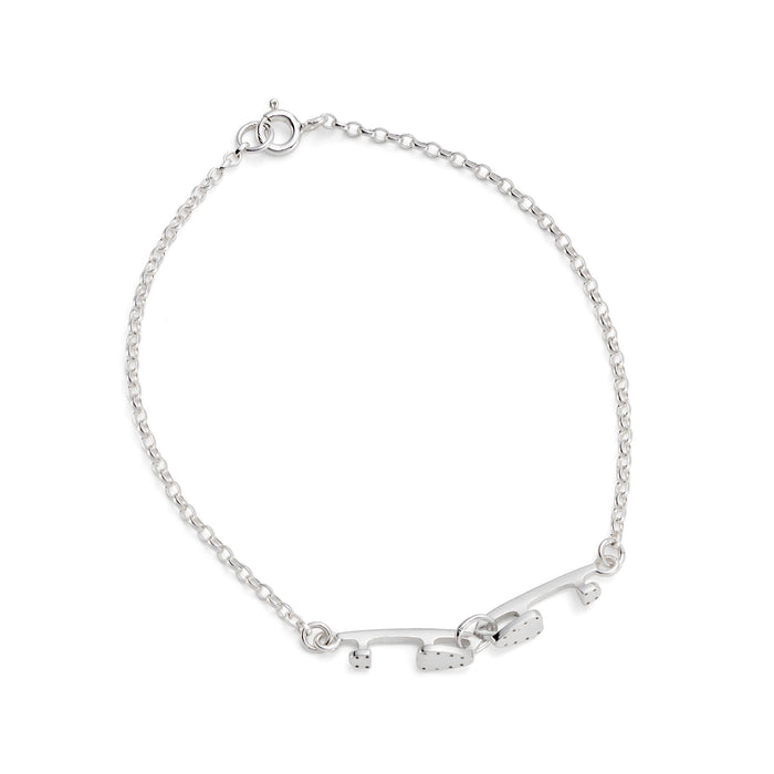 Double Silver Ice Skating Bracelet