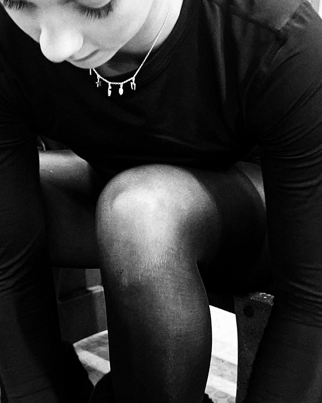 Lacing ice skates before the first session of the day