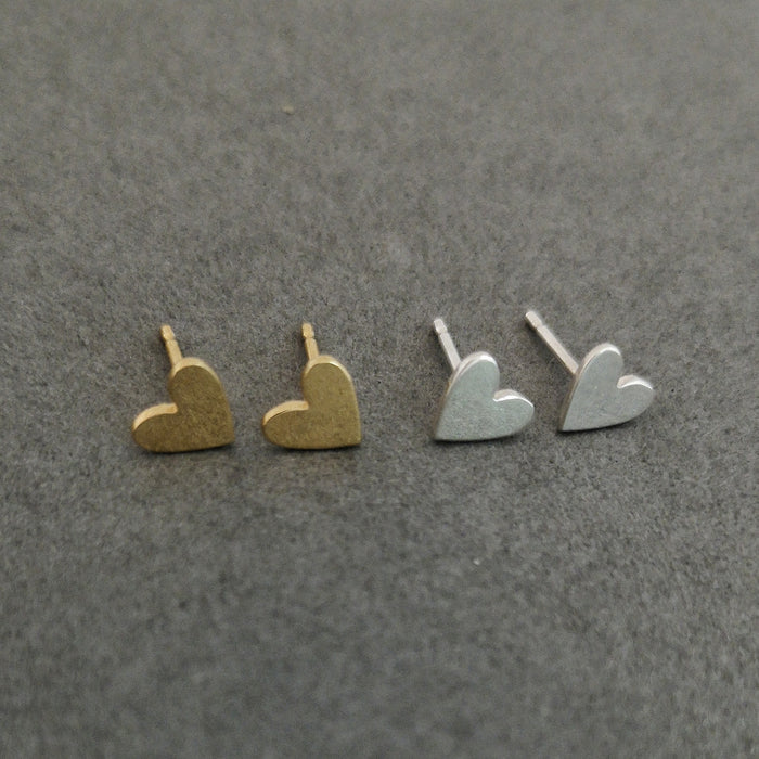 Gold Heart Stud Earrings | Ice Skating Jewellery