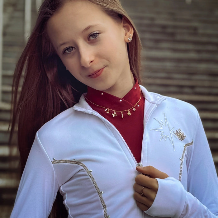 Gold Ice Skating Multi Charm Necklace