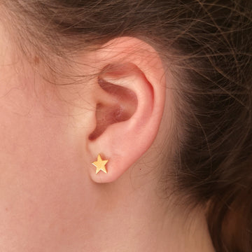 Gold Star Stud Earrings