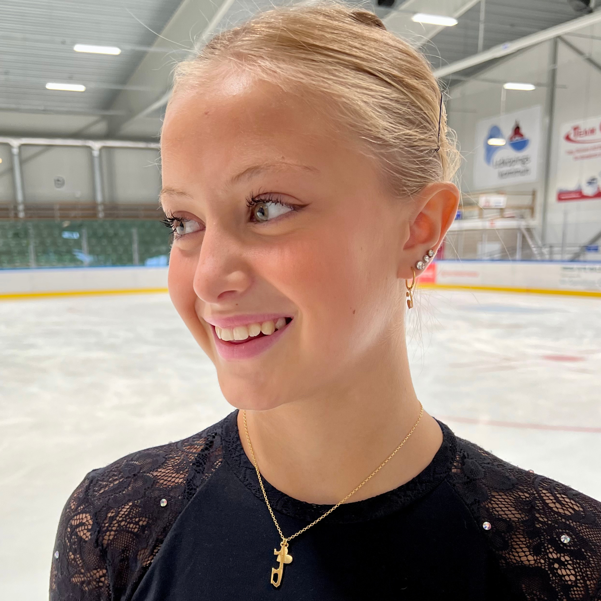 Gold Ice Skating Stud Hoop Earrings | Ice Skating Jewellery