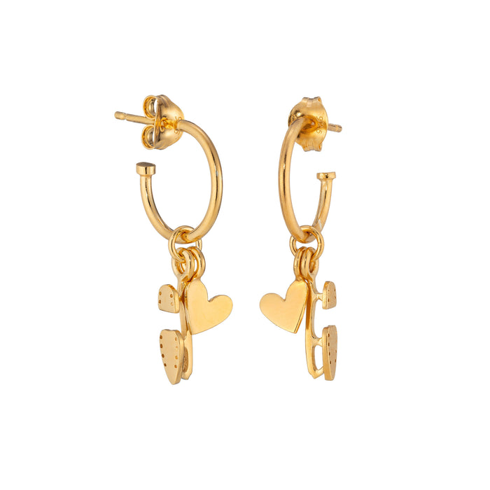 Gold Love and Devotion Ice Skating Earrings