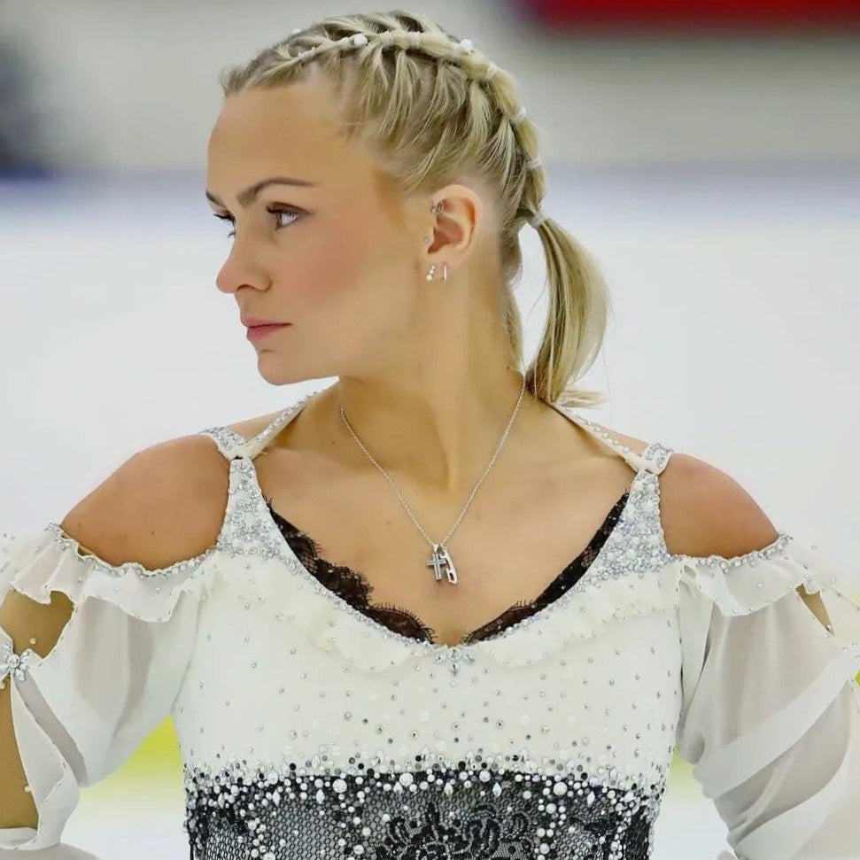 Personalised Silver Ice Skating Necklaces | Ice Skating Jewellery