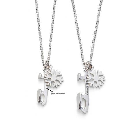 Personalised Snowflake Ice Skating Necklace | Ice Skating Jewellery