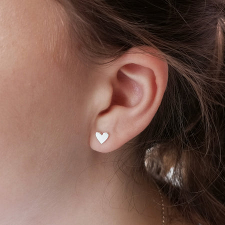 Silver Heart Stud Earrings | Ice Skating Jewellery