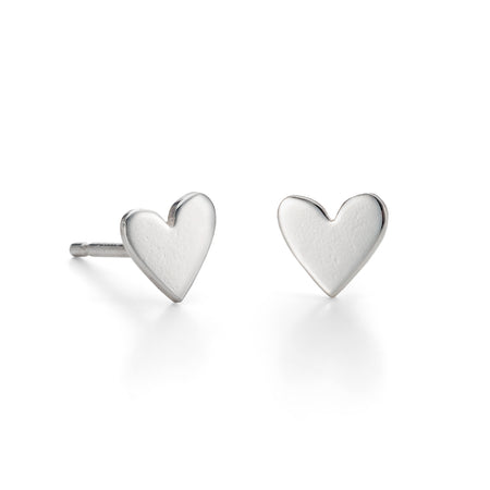 Silver Heart Stud Earrings | Ice Skating Jewellery