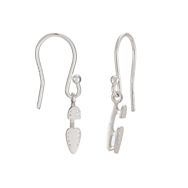 Silver Ice Skating Blade Hook Earrings