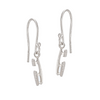 silver ice skate blade hook earrings on a white background