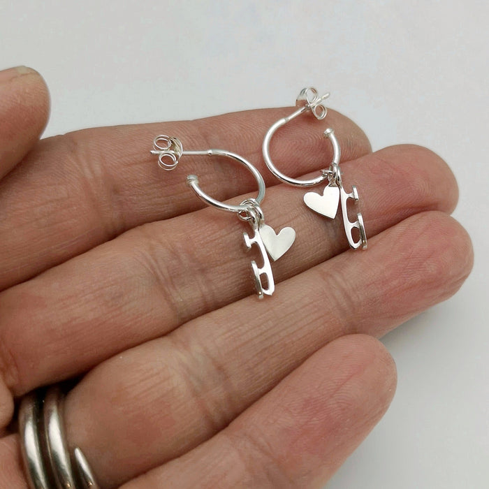 Silver Love and Devotion Earrings | Ice Skating Jewellery