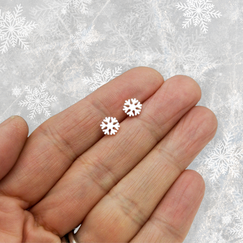 Snowflake earrings sale white gold