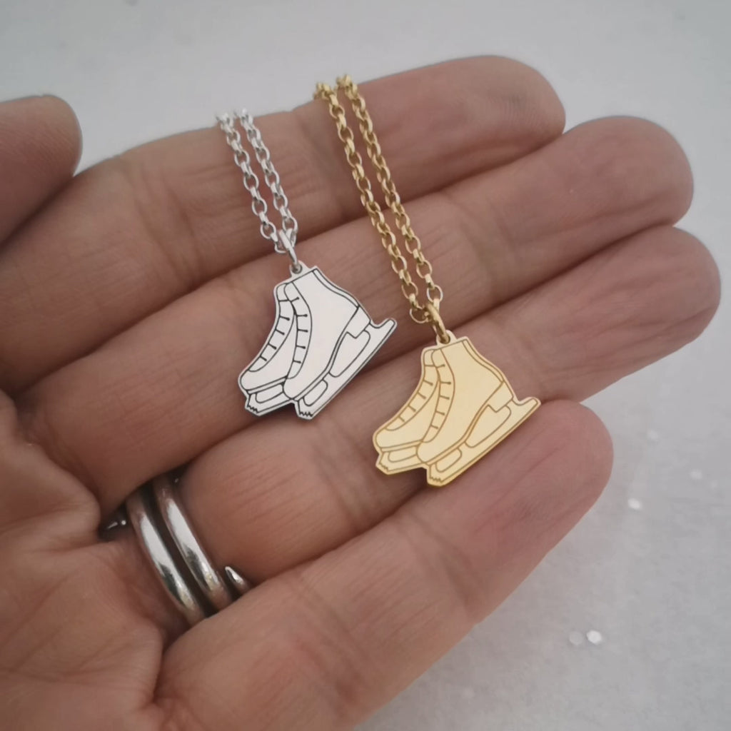 Silver Ice Skating Boots Necklace | Ice Skating Jewellery