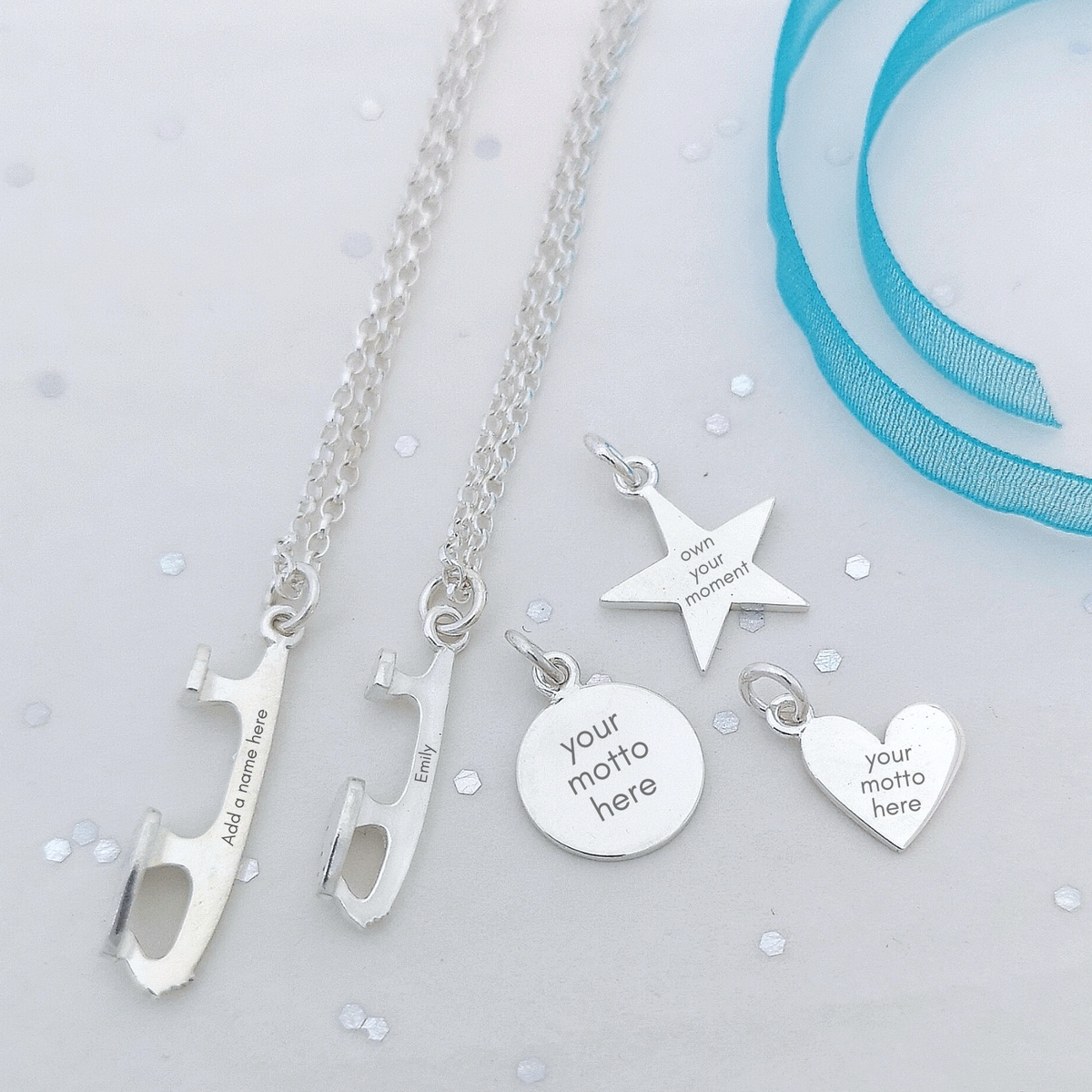 BELIEVE Custom Ice Skating Necklace Ice Skating Jewellery