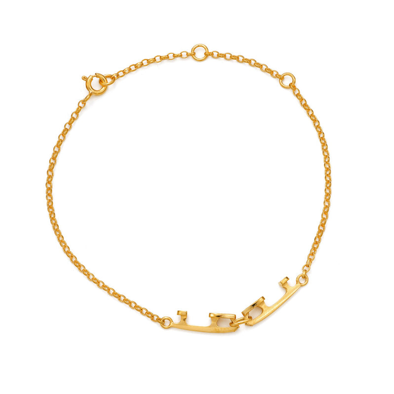 Double Gold Ice Skating Bracelet | Ice Skating Jewellery