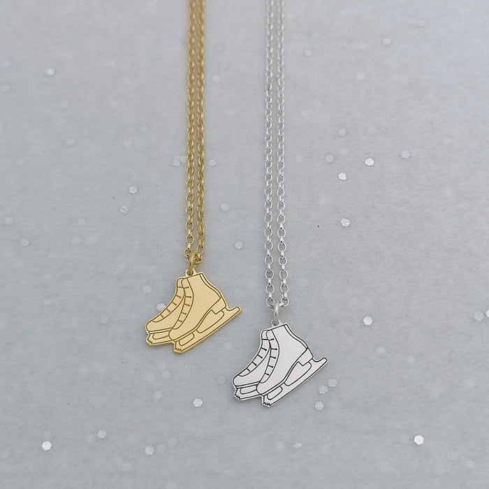 Silver Ice Skating Boots Necklace | Ice Skating Jewellery