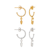 Gold  and Silver Ice Skating Stud Hoop Earrings | Ice Skating Jewellery