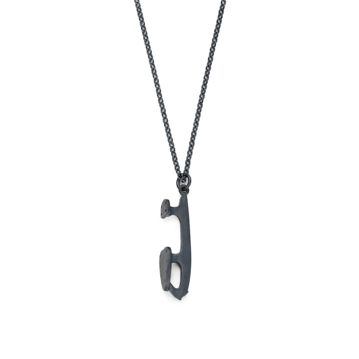 Oxidised Silver Ice Skating Necklace