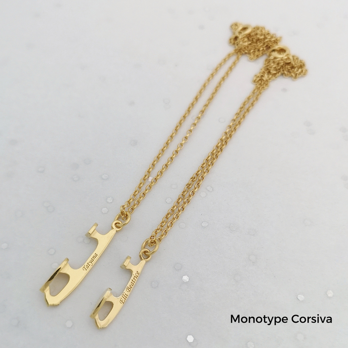 Personalised Gold Ice Skating Necklaces | Ice Skating Jewellery