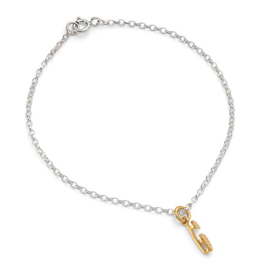 Silver and Gold Ice Skating Bracelet
